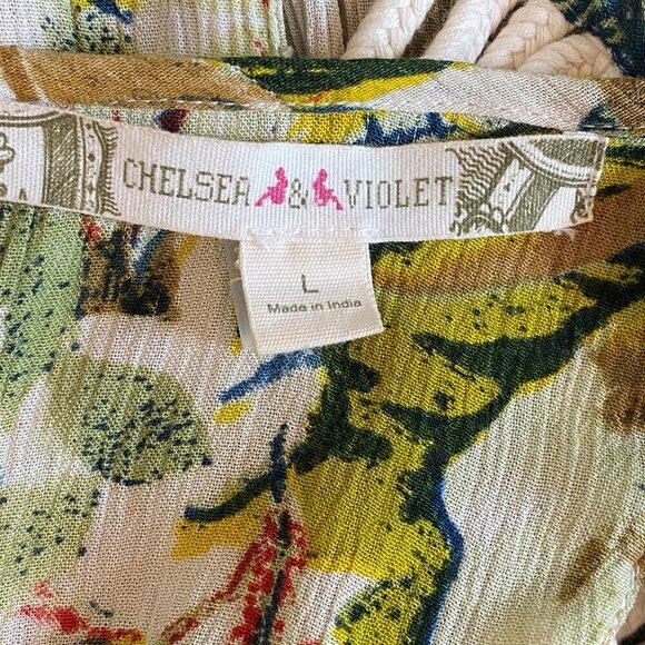 CHELSEA & VIOLET Valley Floral Rope Mini Tropical Sun Dress Sz L #349H - Picture 8 of 10